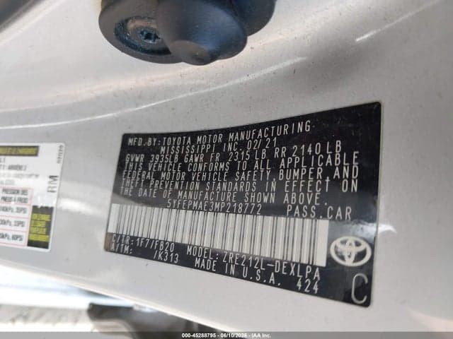 2021 TOYOTA COROLLA LE 9