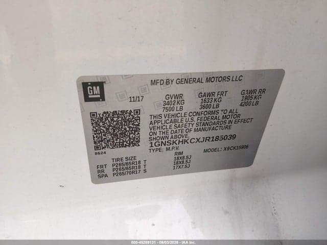 2018 CHEVROLET SUBURBAN LT 9