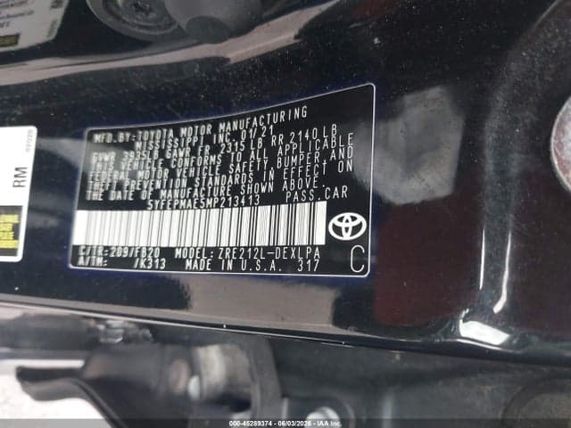 2021 TOYOTA COROLLA LE 9