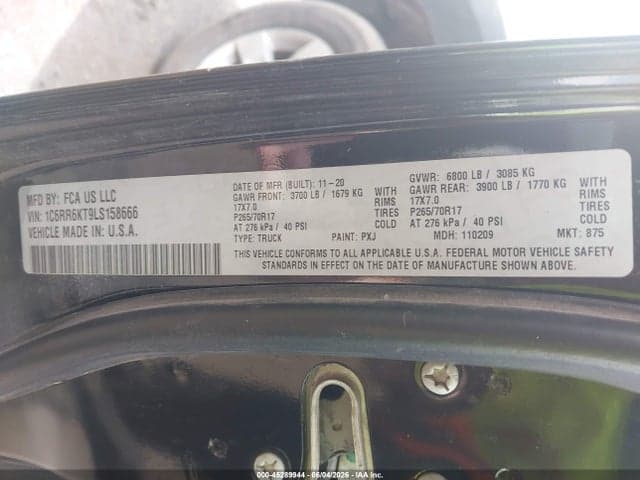 2020 RAM 1500 CLASSIC TRADESMAN 4X2 5'7 BOX 9