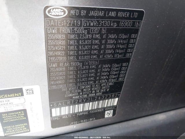 2020 LAND ROVER DISCOVERY 9