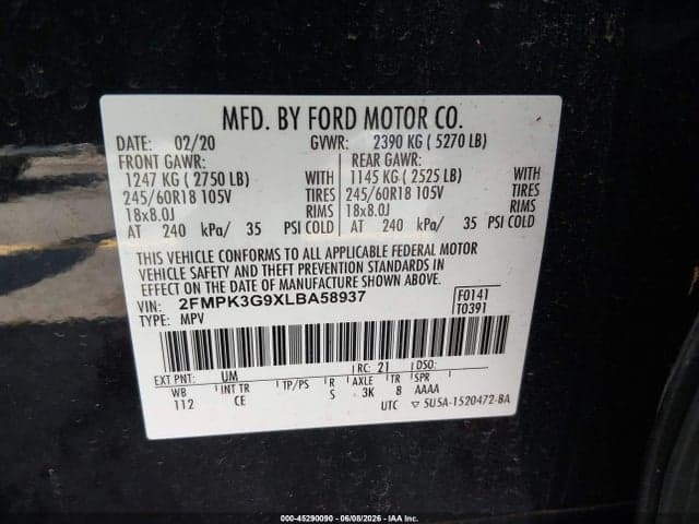 2020 FORD EDGE SE 9