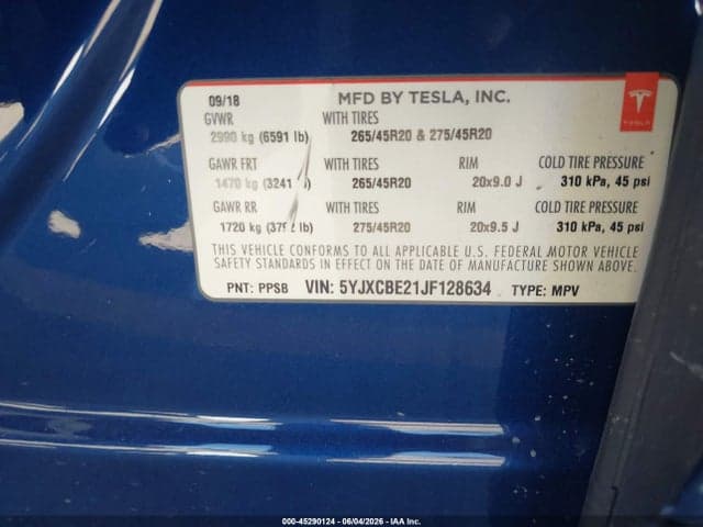 2018 TESLA MODEL X 100D/75D/P100D 9