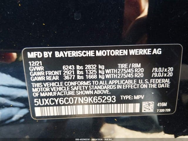 2022 BMW X6 XDRIVE40I 9