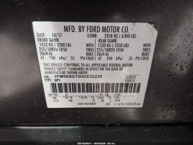 2017 FORD EXPLORER SPORT 9