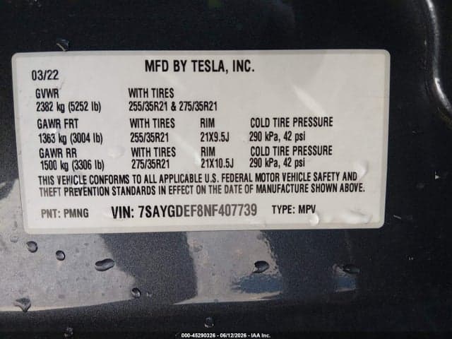 2022 TESLA MODEL Y PERFORMANCE DUAL MOTOR ALL-WHEEL DRIVE 9