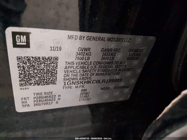 2020 CHEVROLET SUBURBAN 4WD LT 9