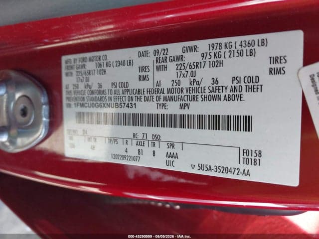 2022 FORD ESCAPE SE 9