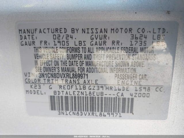 2024 NISSAN VERSA 1.6 S 9