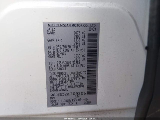 2025 NISSAN PATHFINDER SL 4WD 9