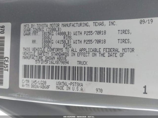 2020 TOYOTA TUNDRA SR5 9