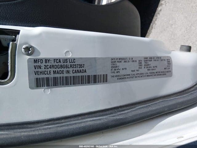 2020 DODGE GRAND CARAVAN SE PLUS 9
