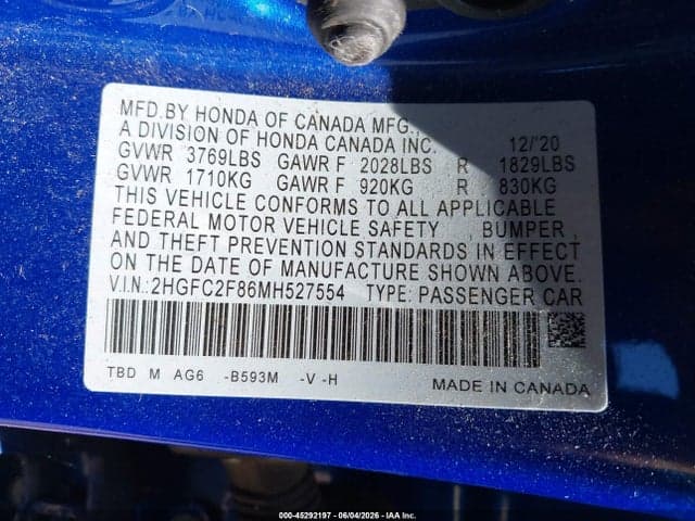2021 HONDA CIVIC SPORT 9