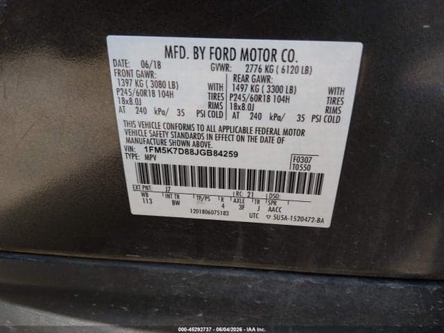 2018 FORD EXPLORER XLT 9