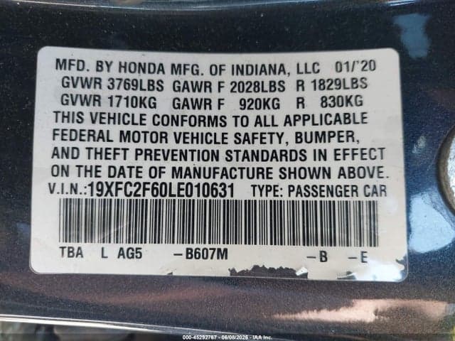 2020 HONDA CIVIC LX 9