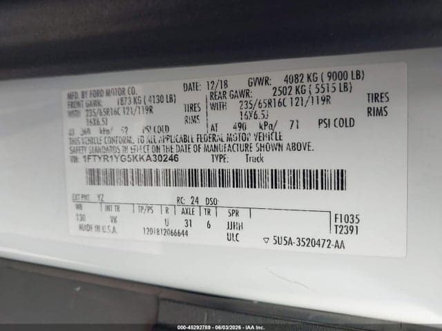 2019 FORD TRANSIT-250 9