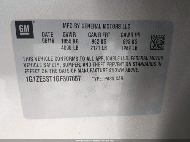 2016 CHEVROLET MALIBU 1LT 9