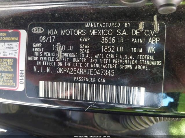 2018 KIA RIO LX 9
