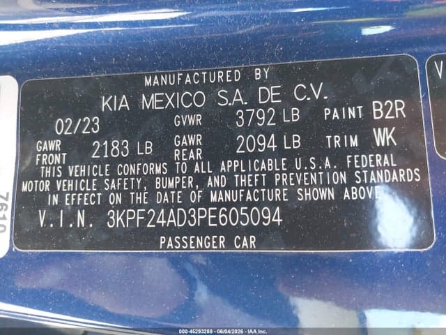 2023 KIA FORTE LXS 9