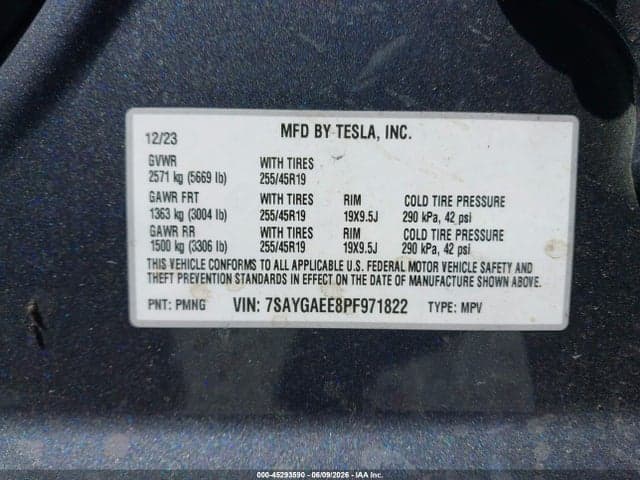 2023 TESLA MODEL Y AWD/LONG RANGE DUAL MOTOR ALL-WHEEL DRIVE 9