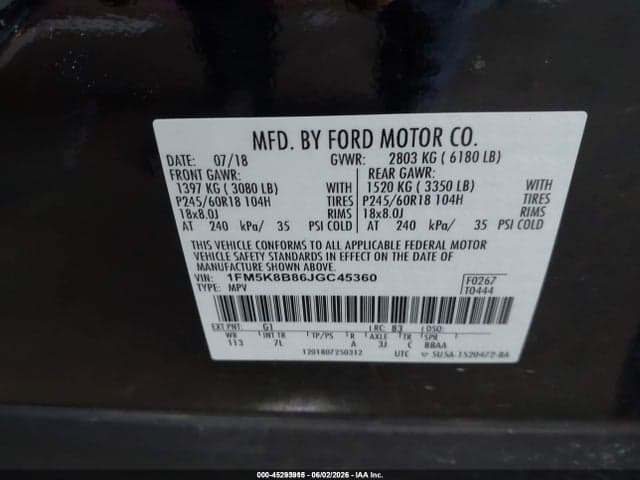 2018 FORD EXPLORER 9