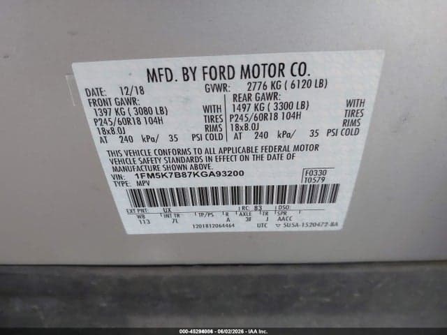 2019 FORD EXPLORER 9