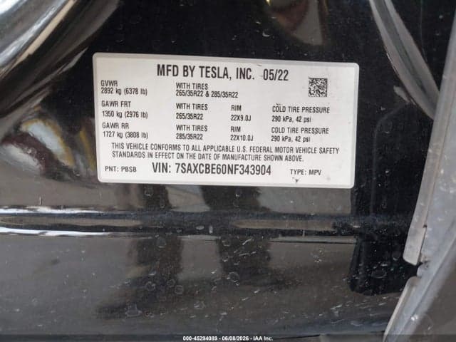 2022 TESLA MODEL X PLAID TRI MOTOR ALL-WHEEL DRIVE 9