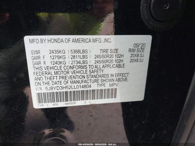 2020 ACURA MDX TECHNOLOGY PACKAGE 9