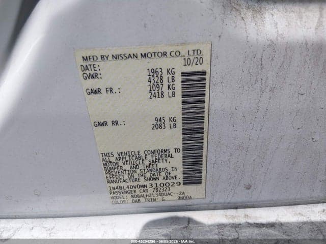 2021 NISSAN ALTIMA SV FWD 9