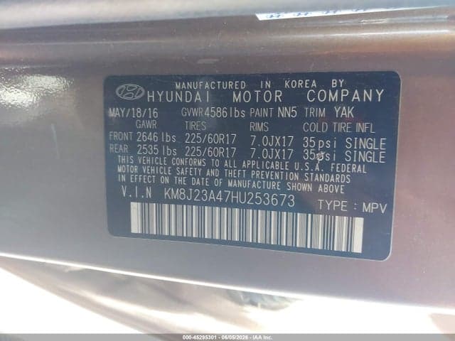 2017 HYUNDAI TUCSON SE 9