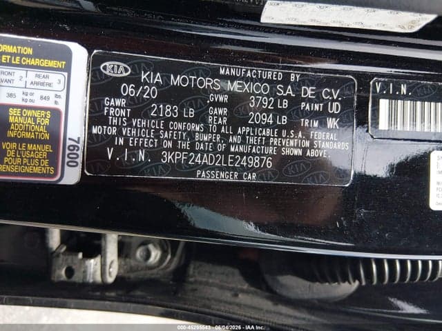 2020 KIA FORTE FE 9