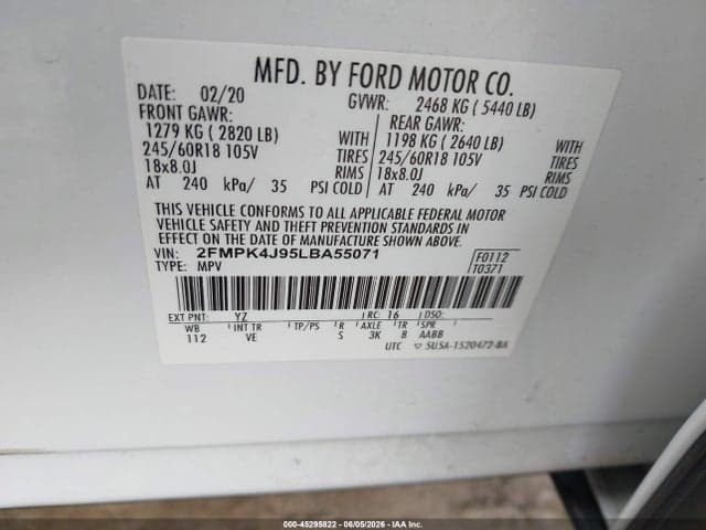 2020 FORD EDGE SEL 9