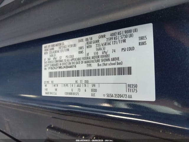 2018 FORD TRANSIT-350 XL 9