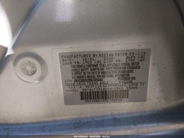 2021 NISSAN VERSA SV XTRONIC CVT 9