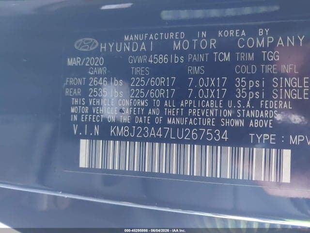 2020 HYUNDAI TUCSON SE 9