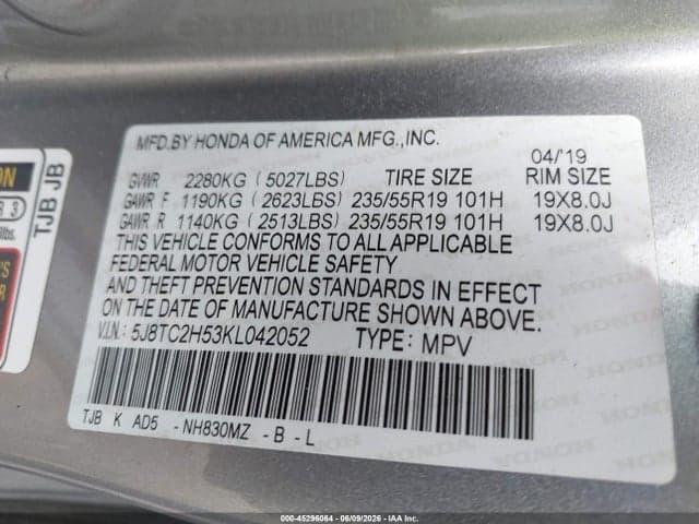 2019 ACURA RDX TECHNOLOGY PACKAGE 9