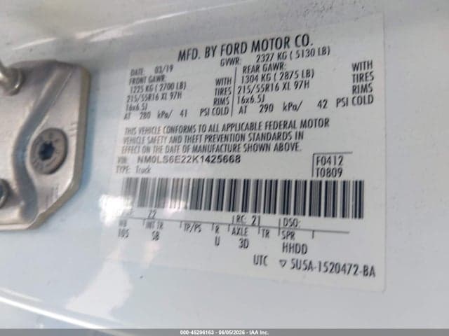 2019 FORD TRANSIT CONNECT XL 9