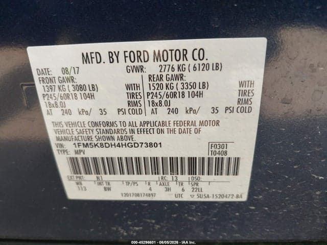2017 FORD EXPLORER XLT 9