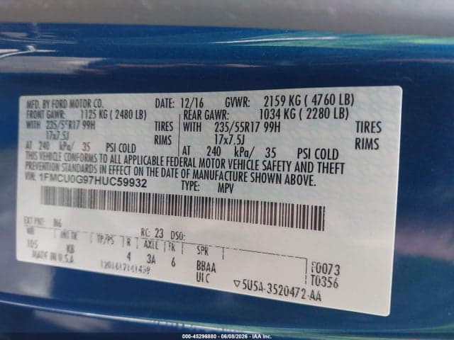 2017 FORD ESCAPE SE 9