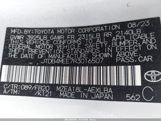 2024 TOYOTA COROLLA LE 9