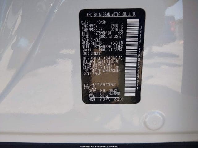 2020 NISSAN ARMADA PLATINUM 4WD 9