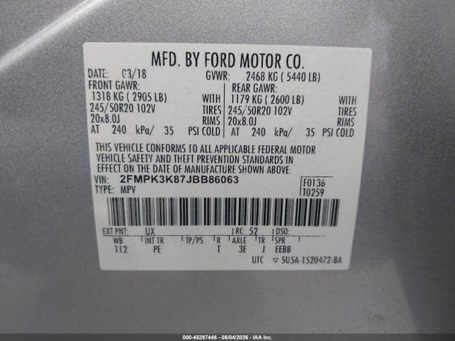 2018 FORD EDGE TITANIUM 9