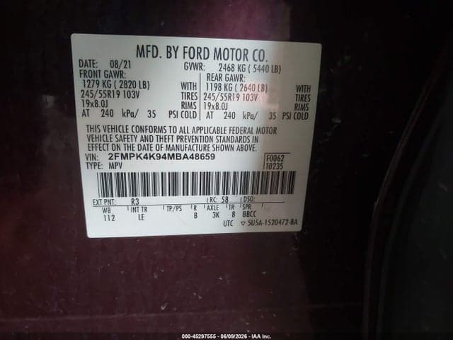 2021 FORD EDGE TITANIUM 9