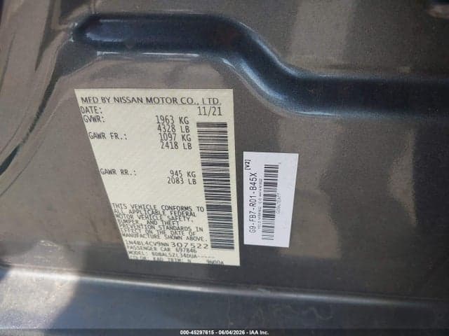 2022 NISSAN ALTIMA SR FWD 9