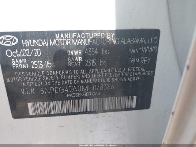 2021 HYUNDAI SONATA SE 9