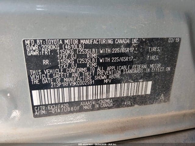 2019 TOYOTA RAV4 XLE 9