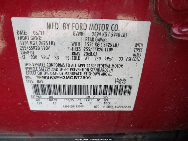 2021 FORD EXPLORER LIMITED 9