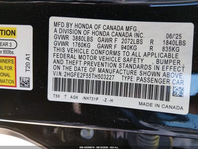 2026 HONDA CIVIC SPORT 9
