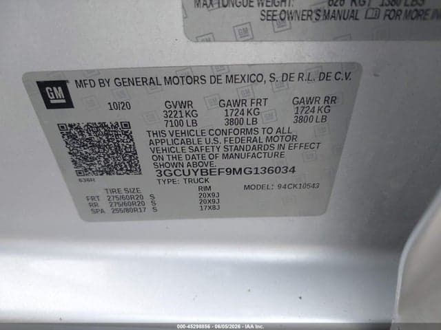 2021 CHEVROLET SILVERADO 1500 4WD SHORT BED CUSTOM 9