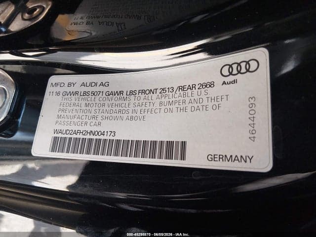 2017 AUDI A5 CABRIOLET SPORT 9